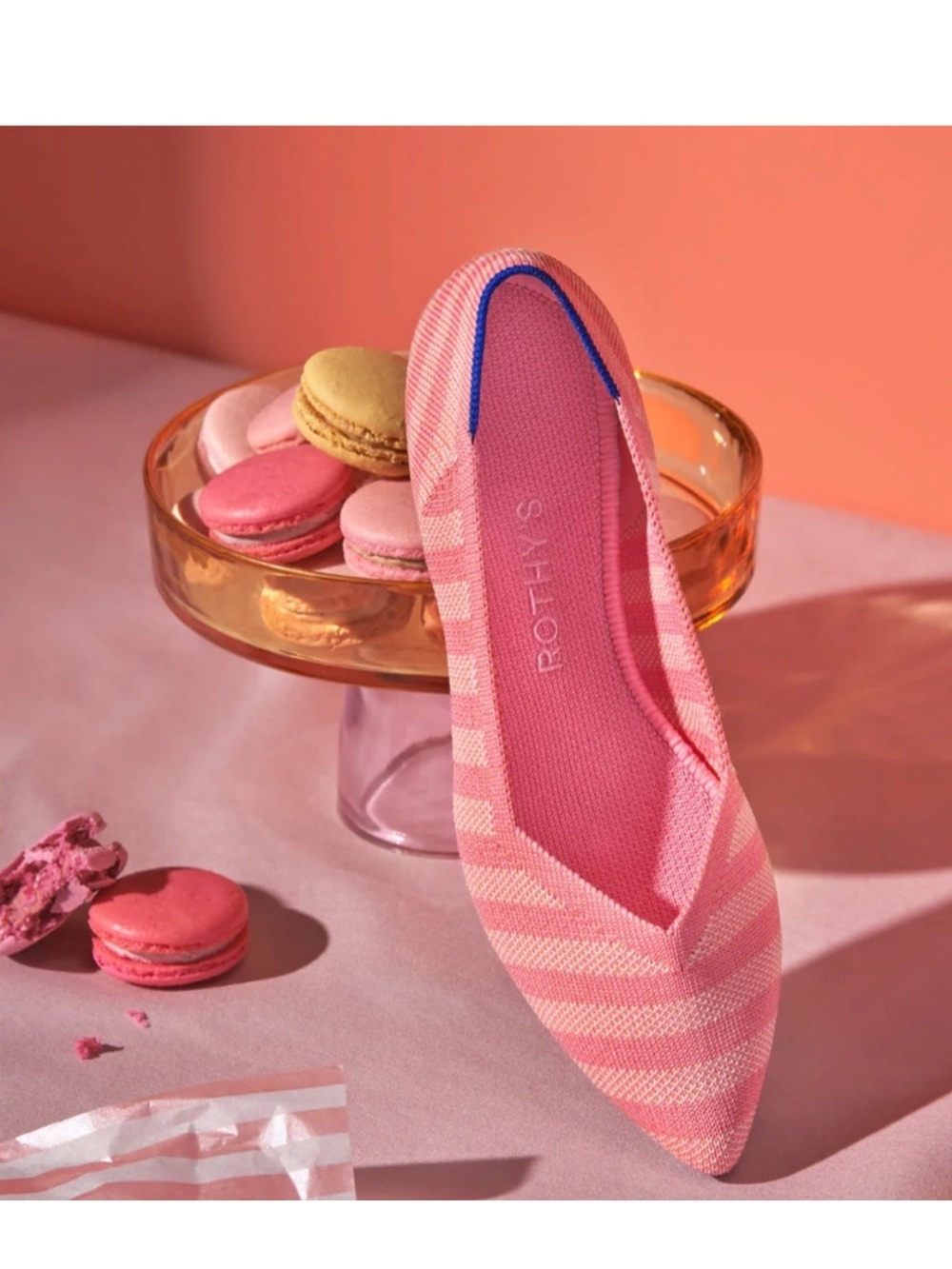 💖SPOTLIGHT💖Rothy's Limited Edition Macaron Striped Pointed Flats